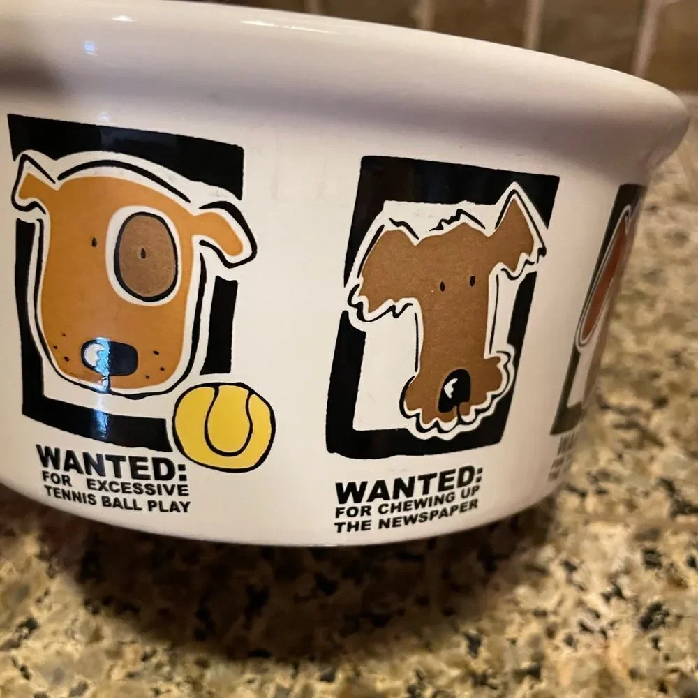 Mug Shots Signature Stoneware Dog Bowl 6 inch